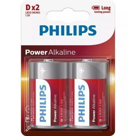 Philips LR20A2B/10 Pack de 2 Pilas Alcalinas D LR20 1.5V